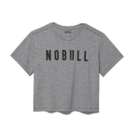 Heather Gray Women's NOBULL Boxy Tee Silhouette Angle.
