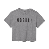 Heather Gray Women's NOBULL Boxy Tee Silhouette Angle.