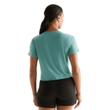Oil Blue Women's Unbranded Boxy Tee Back Angle.