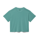 Oil Blue Women's Unbranded Boxy Tee Silhouette Angle.