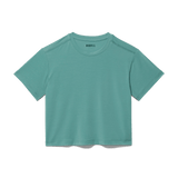 Oil Blue Women's Unbranded Boxy Tee Silhouette Angle.
