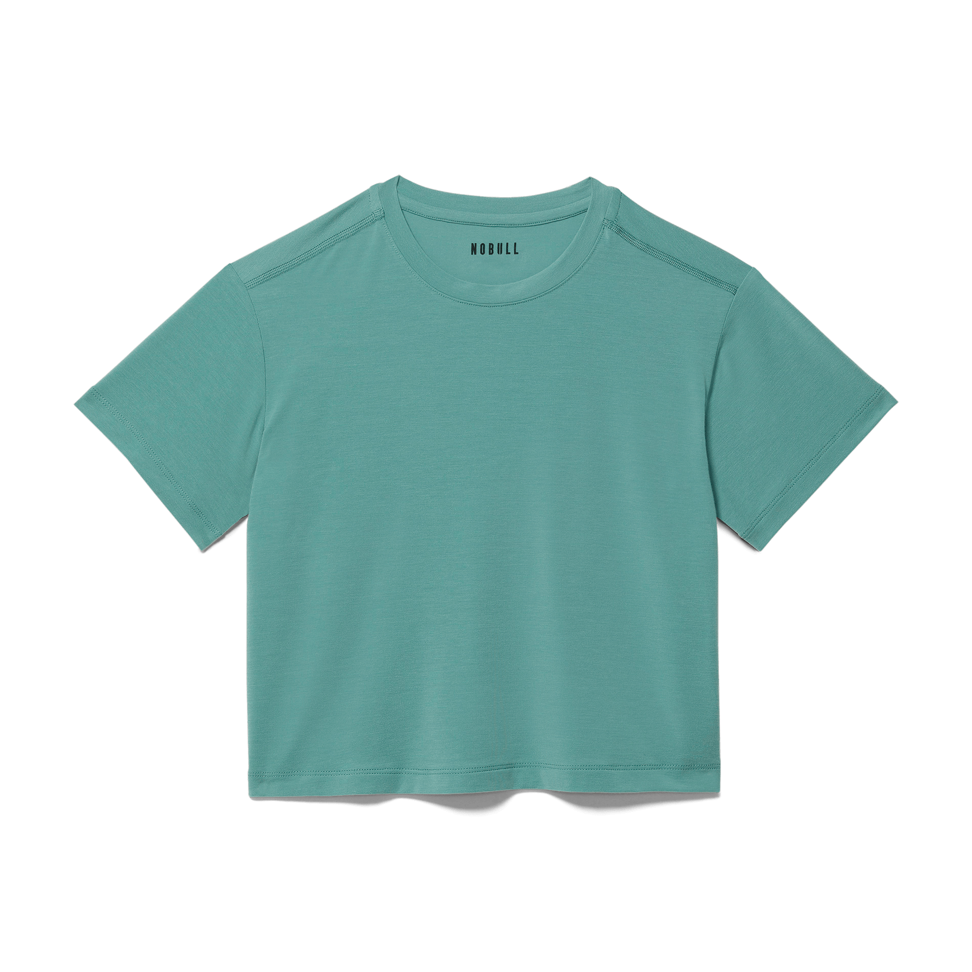 Oil Blue Women's Unbranded Boxy Tee Silhouette Angle.
