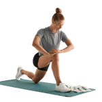 Heather Gray Women's Boxy Tee Action Shot Angle.