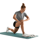 Heather Gray Women's Boxy Tee Action Shot Angle.