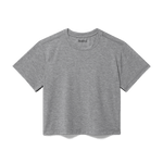 Heather Gray Women's Boxy Tee Silhouette Angle.