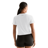 White Women's Boxy Tee Back Angle.
