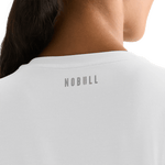 White Women's Boxy Tee NOBULL Logo Angle.