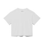 White Women's Boxy Tee Silhouette Angle.
