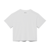 White Women's Boxy Tee Silhouette Angle.