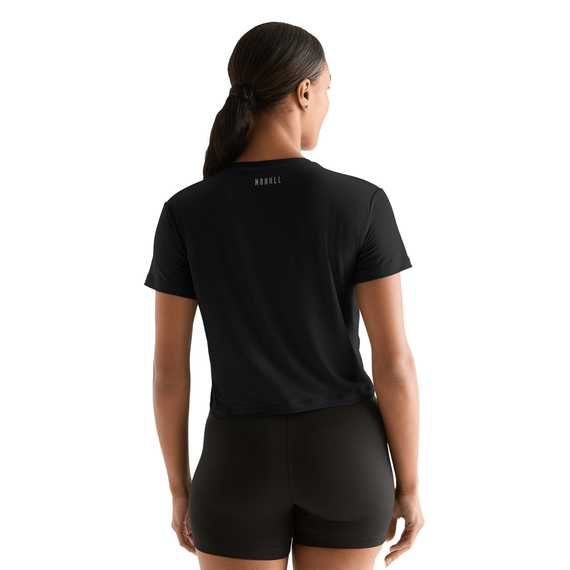 Black Women's Boxy Tee Back Angle.