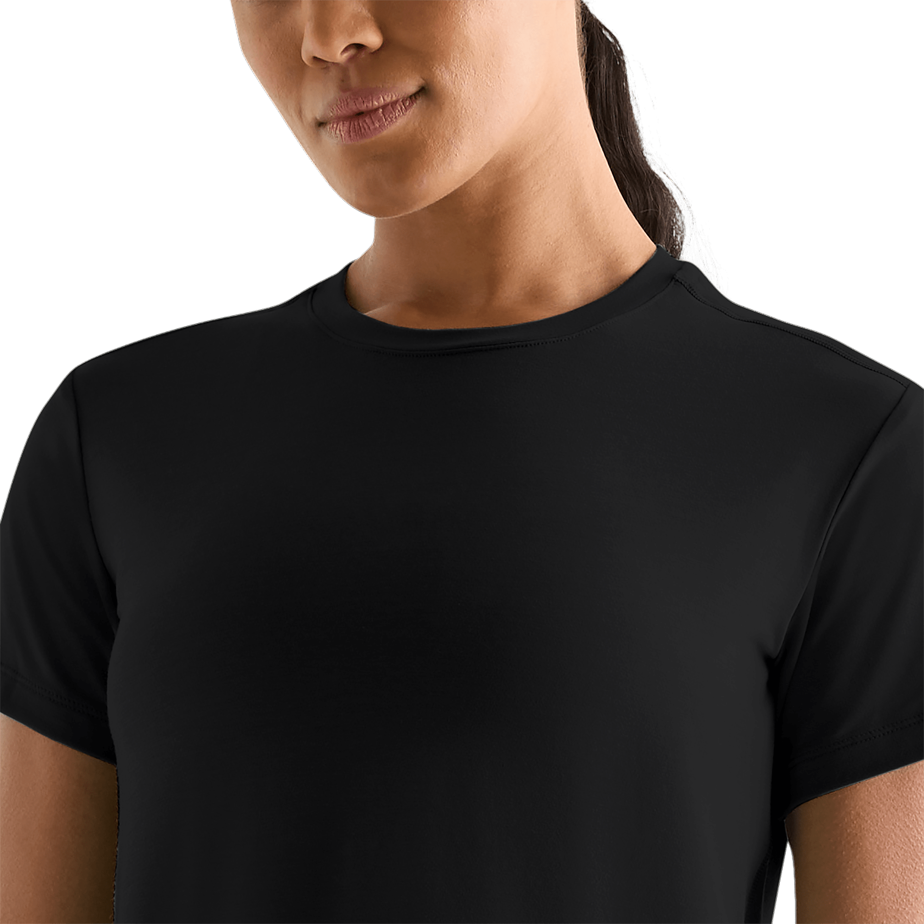 Black Women's Boxy Tee Detail Angle.