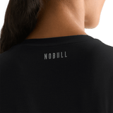 Black Women's Boxy Tee NOBULL Logo Angle.