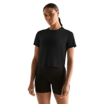 Black Women's Boxy Tee Front Angle.
