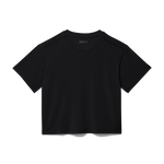 Black Women's Boxy Tee Silhouette Angle.