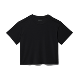Black Women's Boxy Tee Silhouette Angle.