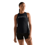 Black Women's High-Neck Tank Front Angle.