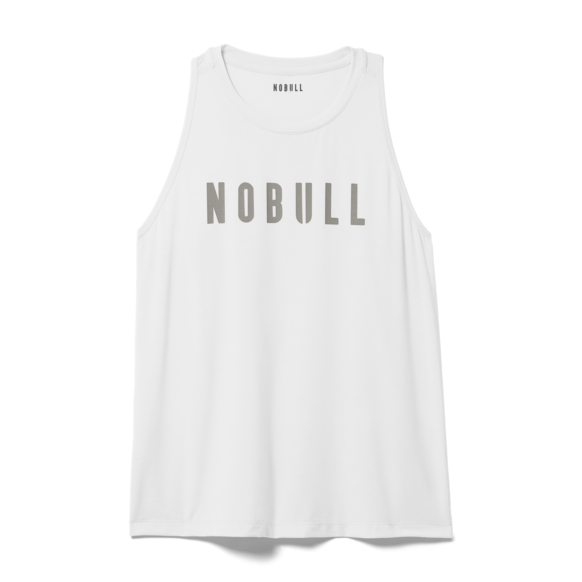 White Women's NOBULL High-Neck Tank Silhouette Angle.