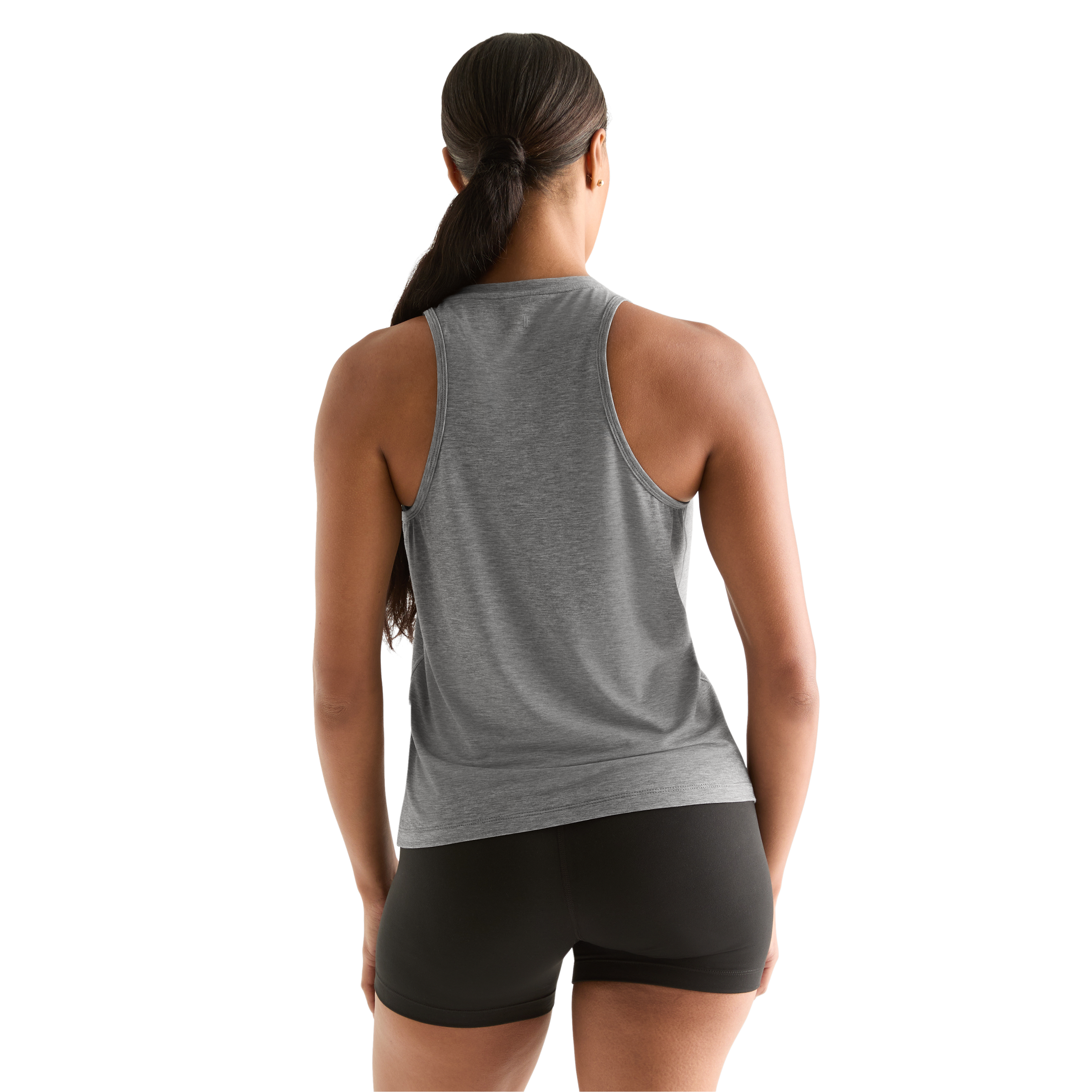 Heather Gray Women's NOBULL High-Neck Tank Back Angle.