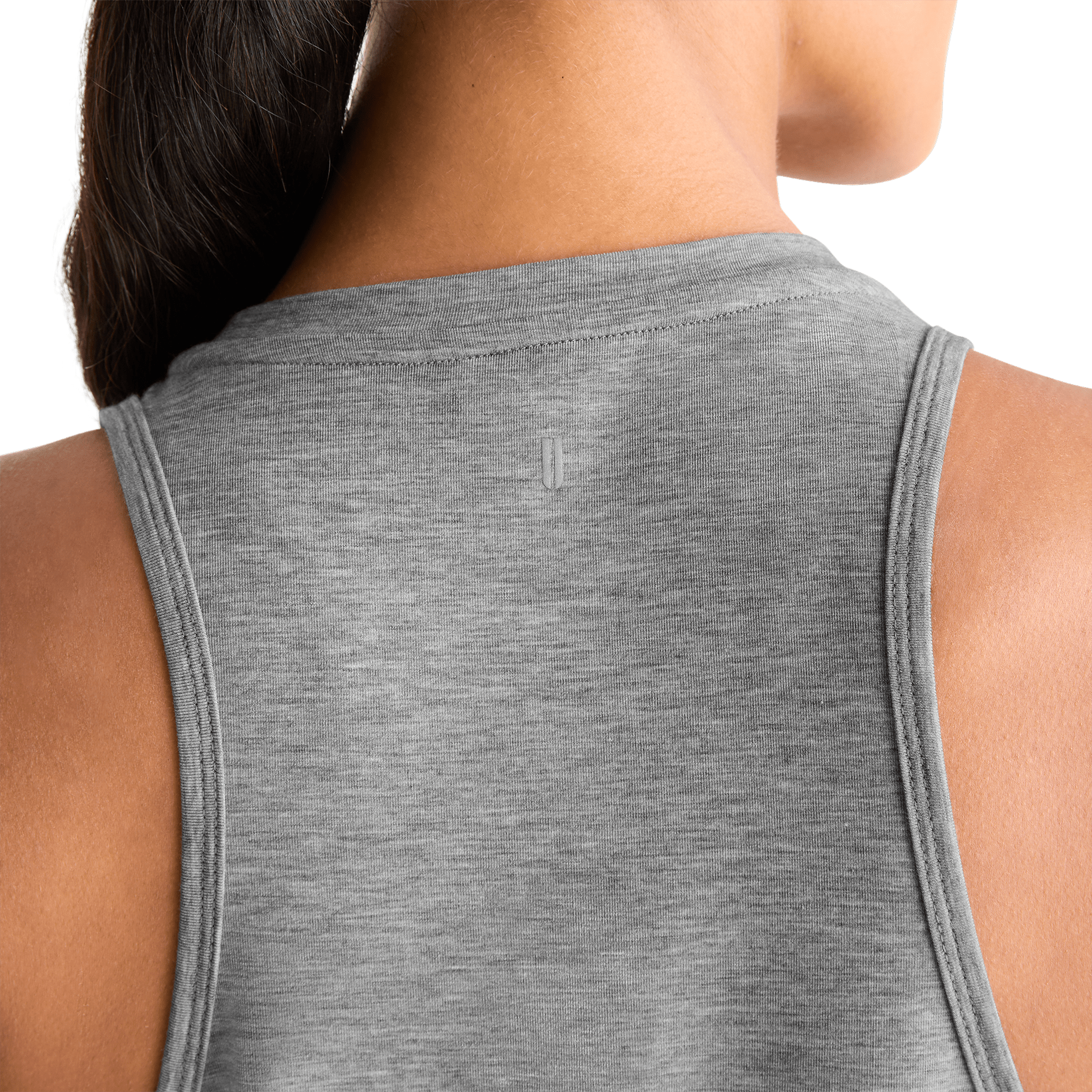 Heather Gray Women's NOBULL High-Neck Tank U Logo Angle.