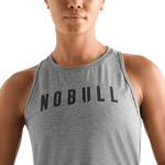 Heather Gray Women's NOBULL High-Neck Tank Detail Angle.