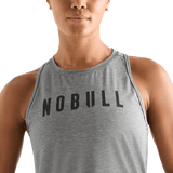 Heather Gray Women's NOBULL High-Neck Tank Detail Angle.