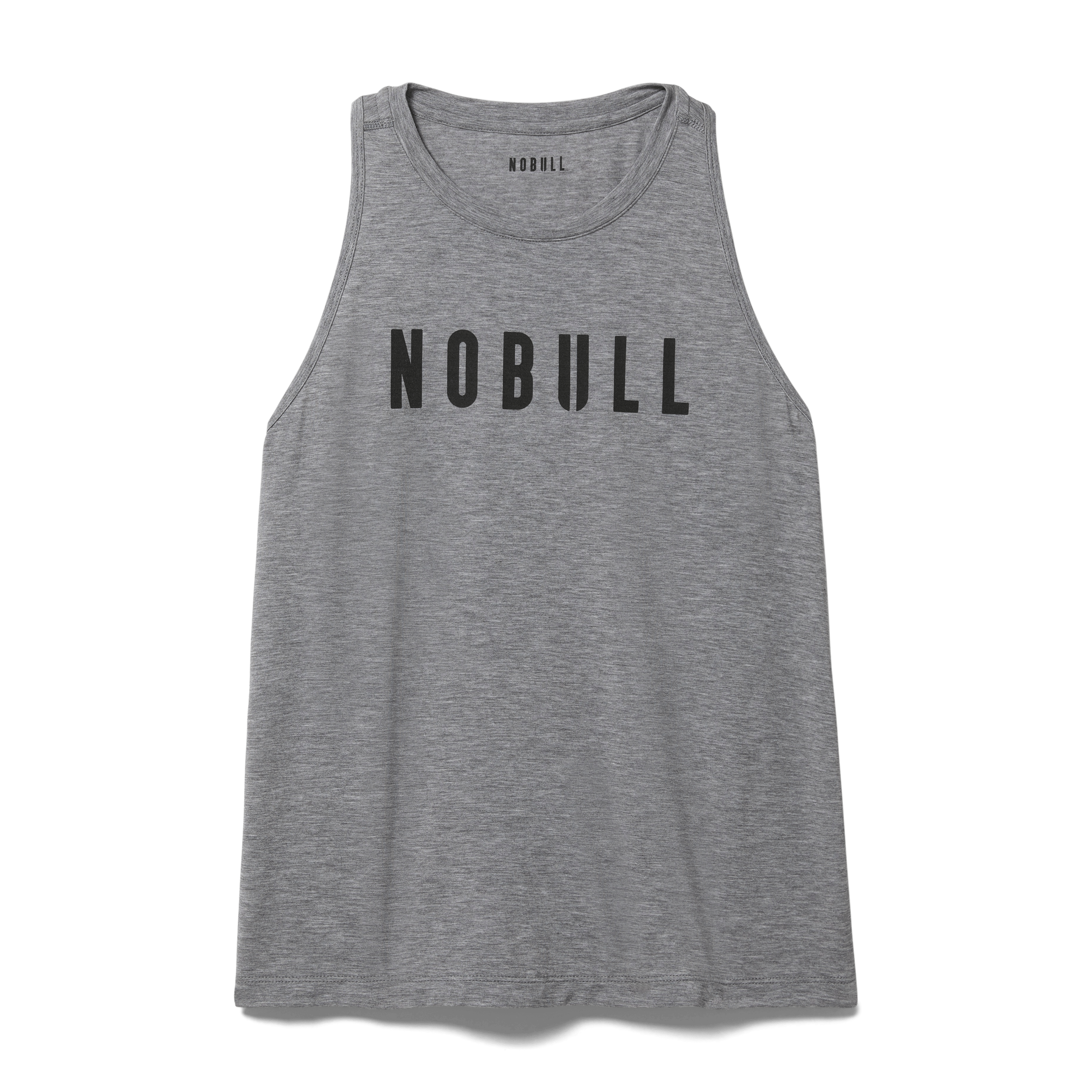 Heather Gray Women's NOBULL High-Neck Tank Silhouette Angle.