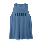 Copen Blue Women's High Neck NOBULL Tank Silhouette Angle.