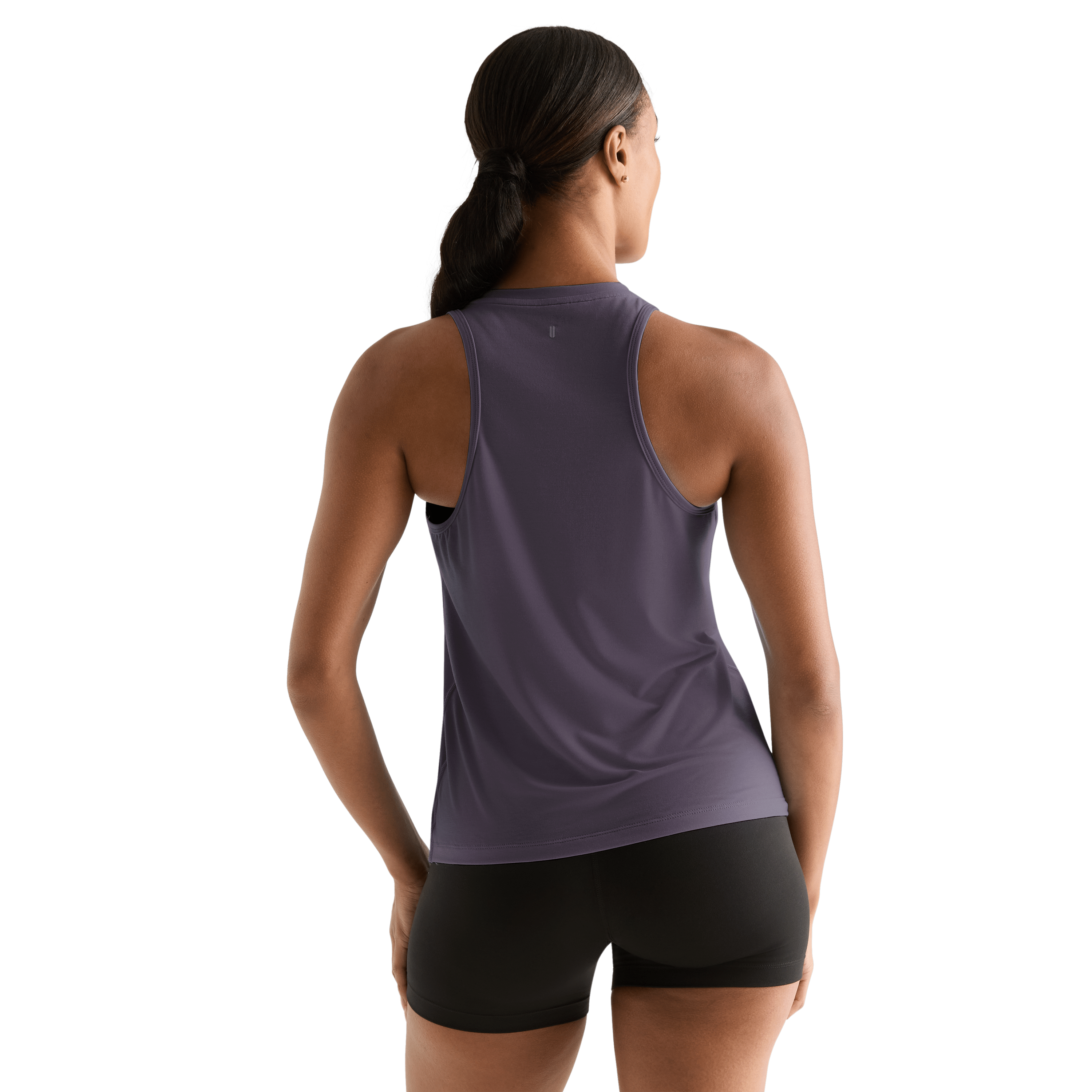 Black Plum Women's NOBULL High-Neck Tank Back Angle.