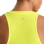 Neon Yellow Women's High-Neck Tank Back Detail Angle.