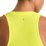 Neon Yellow Women's High-Neck Tank Back Detail Angle.