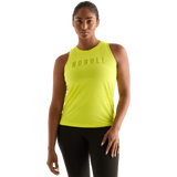 Neon Yellow Women's High-Neck Tank Front Angle.