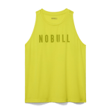 Neon Yellow Women's High-Neck Tank Silhouette Angle.