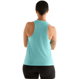 Aqua Heather Women's High-Neck Tank Back Angle.