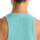 Aqua Heather Women's High-Neck Tank Back Detail Angle.