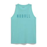 Aqua Heather Women's High-Neck Tank Silhouette Angle.