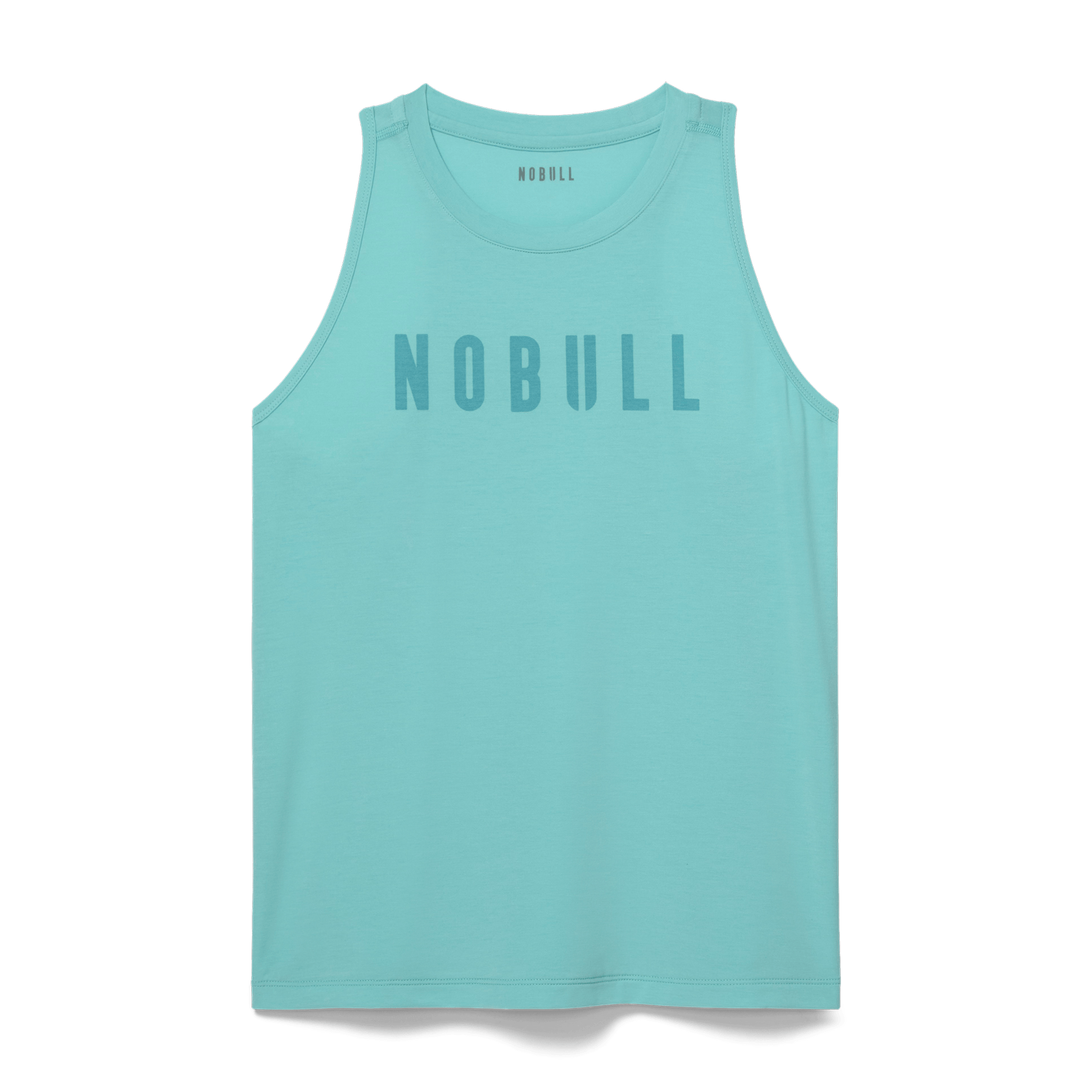 Aqua Heather Women's High-Neck Tank Silhouette Angle.