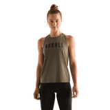 Dark Fallen Rock Women's NOBULL High-Neck Tank Front Angle.