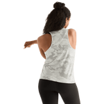 Light Grey Camo Women's High-Neck Tank Back Angle.