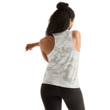 Light Grey Camo Women's High-Neck Tank Back Angle.