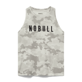 Light Grey Camo Women's High-Neck Tank Silhouette Angle.