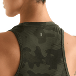 Dark Army Camo Women's High-Neck Tank Back Detail Angle.
