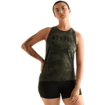 Dark Army Camo Women's High-Neck Tank Front Angle.