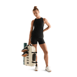 Black Women's High-Neck Tank Action Shot Angle.