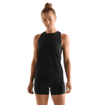 Black Women's High-Neck Tank Front Angle.
