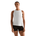 White Women's High-Neck Tank Front Angle.