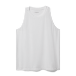 White Women's High-Neck Tank Silhouette Angle.