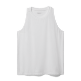 White Women's High-Neck Tank Silhouette Angle.