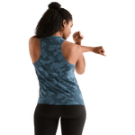 Coastal Blue Camo Women's High-Neck Tank Back Angle.