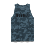 Coastal Blue Camo Women's High-Neck Tank Silhouette Angle.