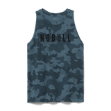 Coastal Blue Camo Women's High-Neck Tank Silhouette Angle.